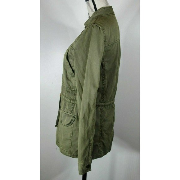 HINGE Drapey Military Jacket, Army Green, Womens Size Small - Picture 4 of 7